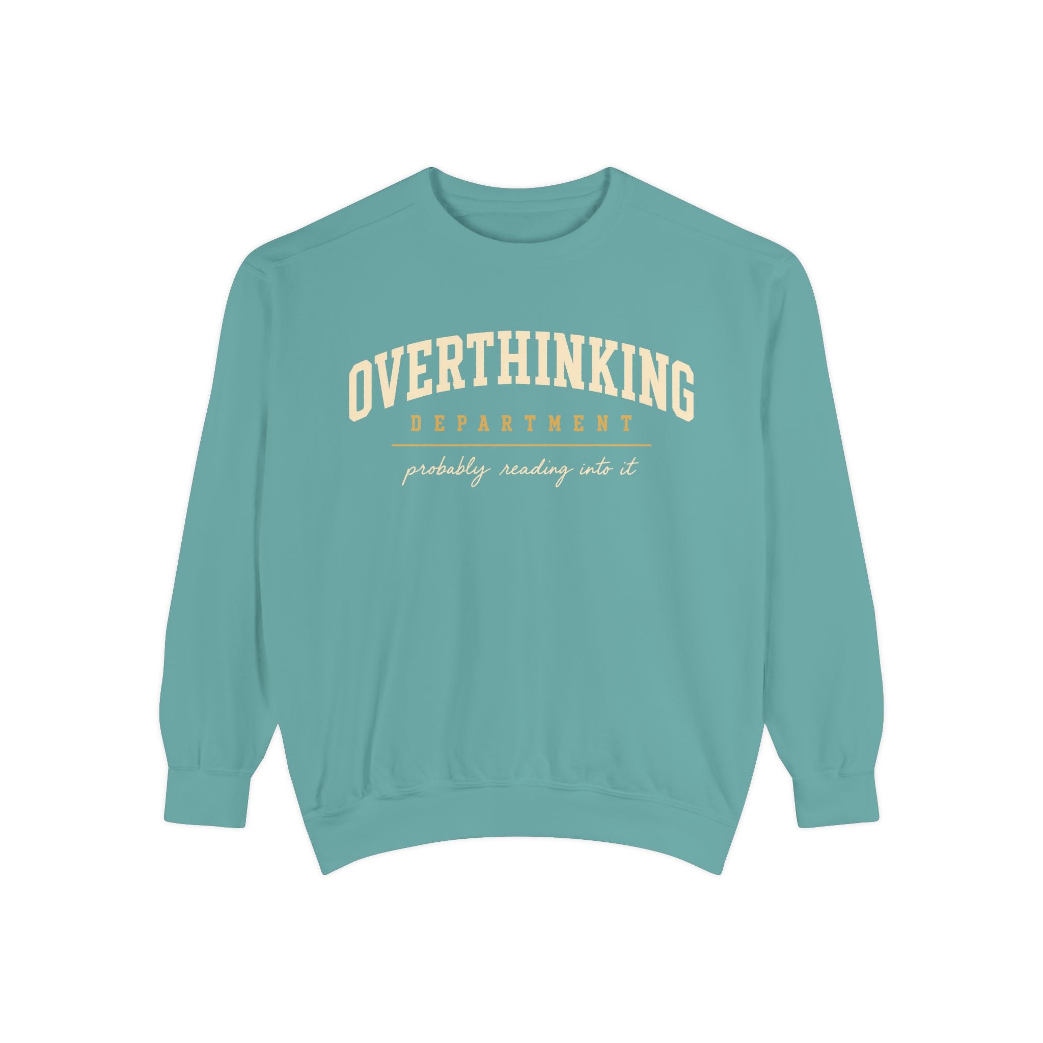 Overthinking Department sweatshirt | Mental Health Humor, Casual Pullover
