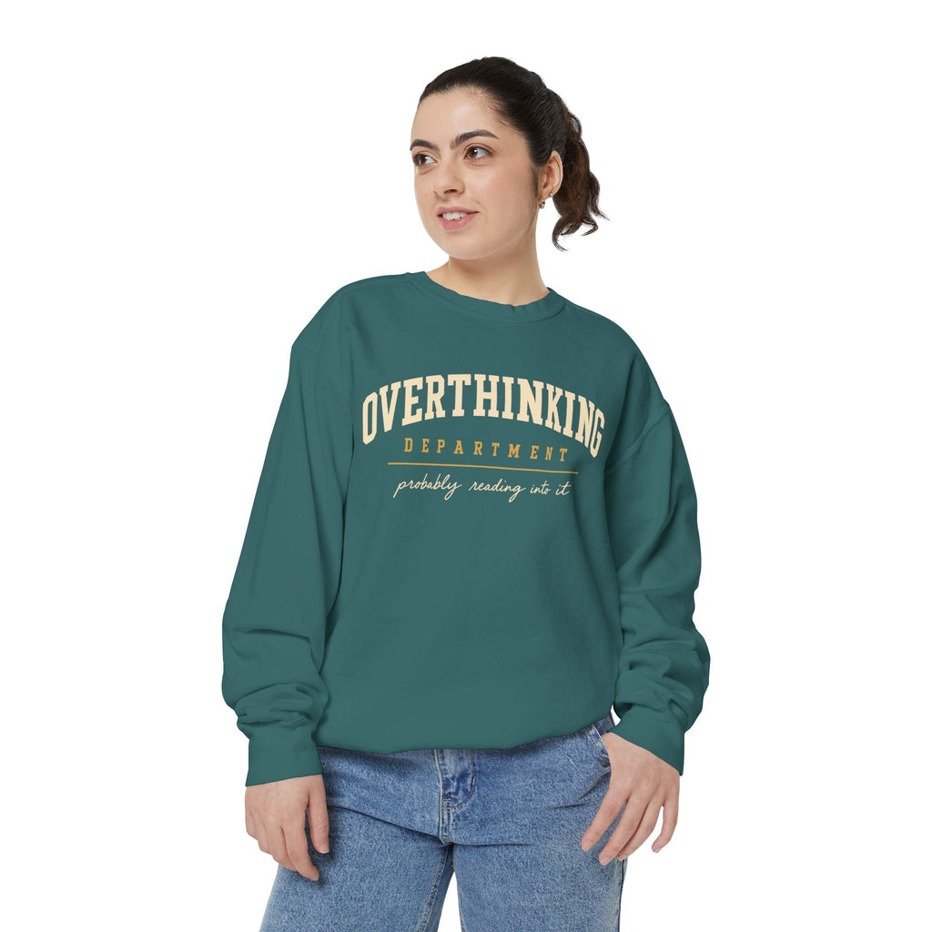 Overthinking Department sweatshirt | Mental Health Humor, Casual Pullover
