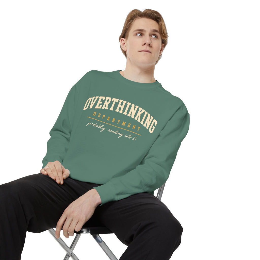 Overthinking Department sweatshirt | Mental Health Humor, Casual Pullover