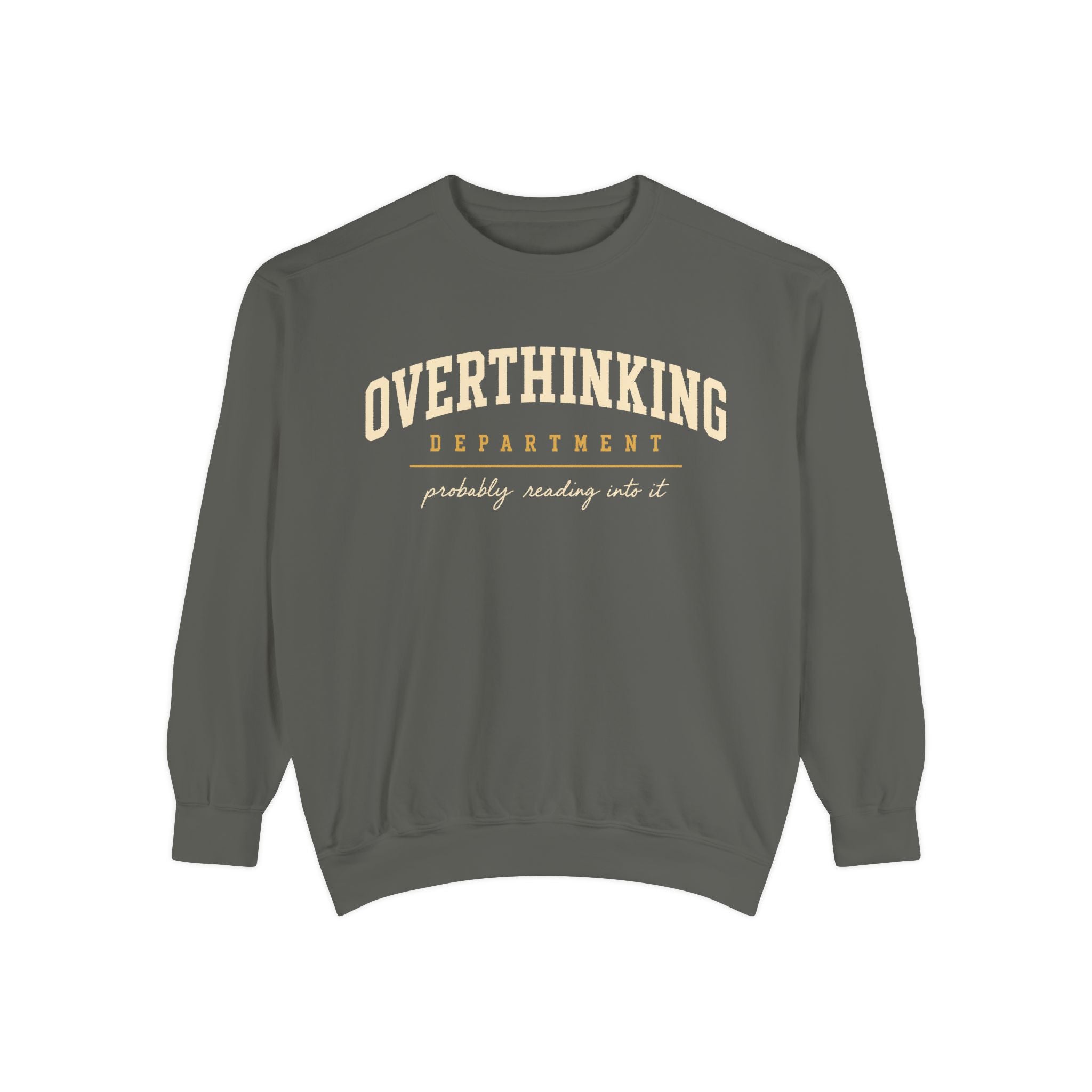 Overthinking Department sweatshirt | Mental Health Humor, Casual Pullover