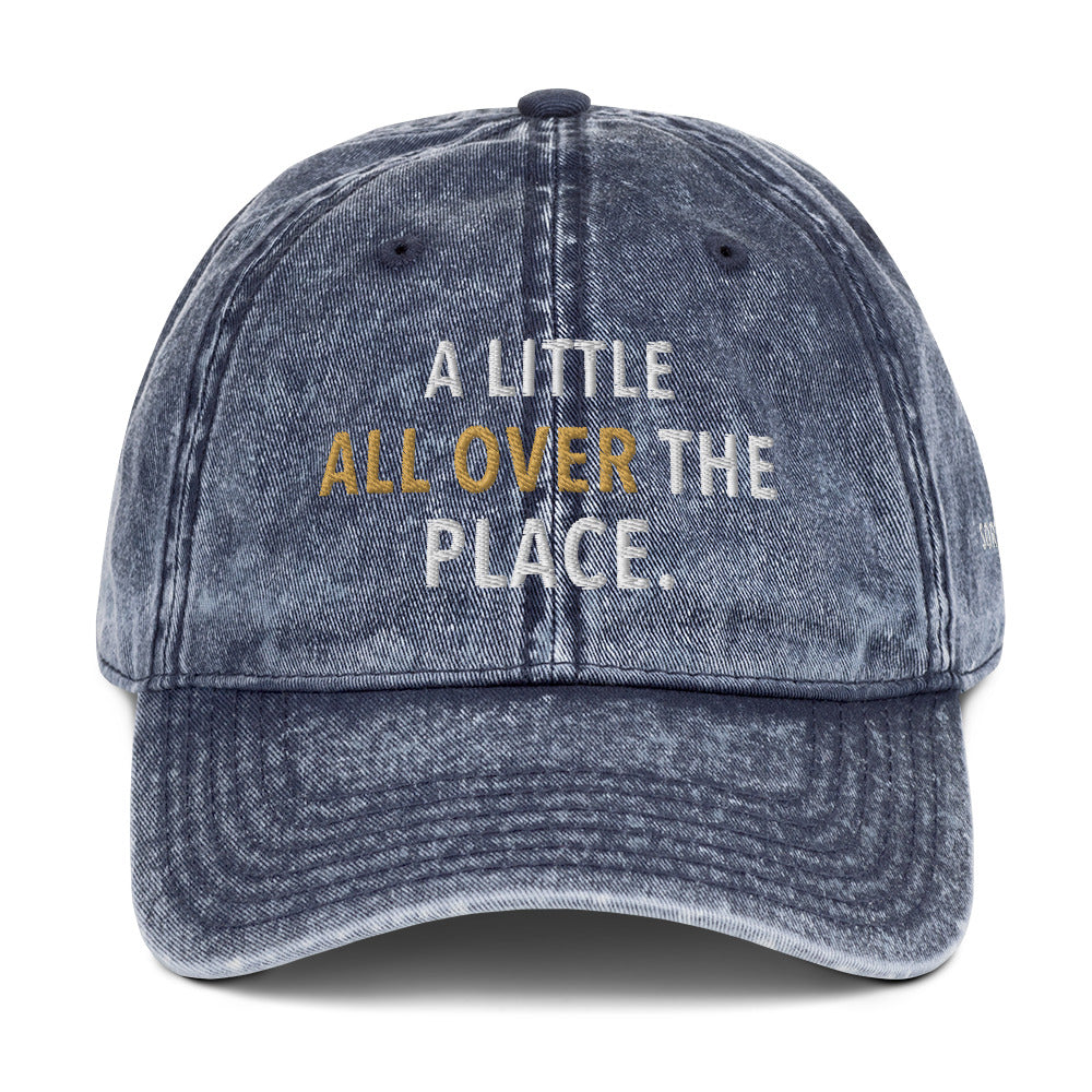 Navy A Little All Over the Place embroidered vintage cap